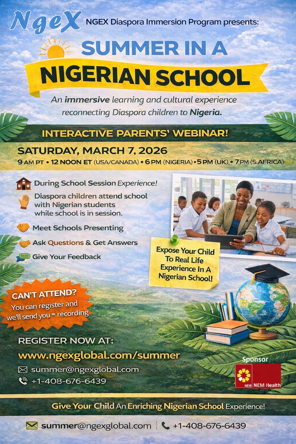 Summer school in Nigeria Webinar Flyer